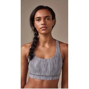 Lululemon Energy Sports Bra Womens 4 Power Luxtreme Arrow Jacquard Strappy Back